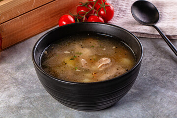 Chicken homemade soup with potato