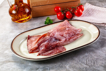 Raw fresh calamari for cooking