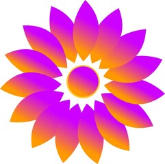 Stylish flower design with gradient .