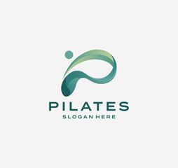 vector logo of initial p like pilates