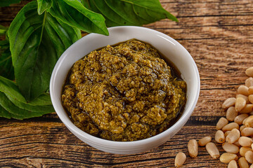 Italian Pesto sauce with basil