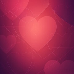 Abstract valentine's day background with geometric heart shapes in shades of pink and purple hues