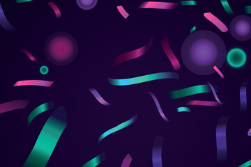 Abstract Holiday color shining bokeh isolated on transparent background. Lights and sparks glitter, gold serpentine ribbons, glowing effect. Lens flare Christmas or New Year holiday card.