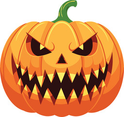 Spooky jack o lantern grinning for Halloween celebrations