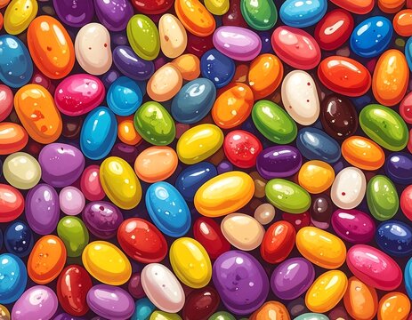 Vibrant colorful jelly beans
