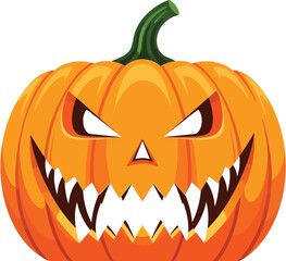 Spooky jack-o'-lantern grinning menacingly for Halloween fun