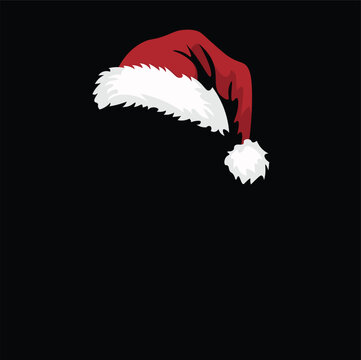 Red Santa Claus Hat with White Fur Trim Isolated on Transparent Background