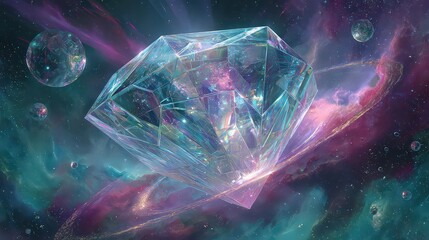 Sparkling Gemstone In Cosmic Nebula