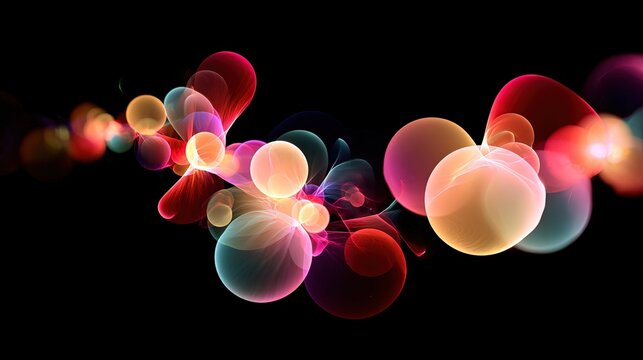 Abstract Glowing Colorful Circles Pattern