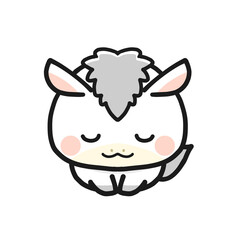 午年の年賀状素材　お辞儀をする白い馬