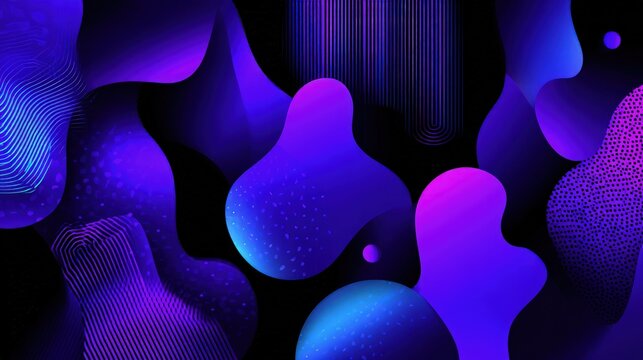 Abstract Design With Vibrant Blue And Purple Shapes
