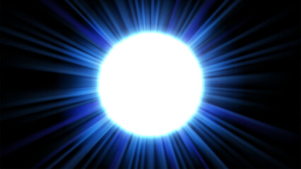Futuristic Circle Glowing Light Effect on Dark Blue Background, Vector Illustration