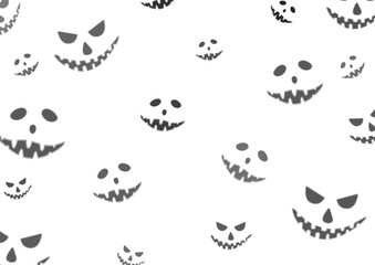 Black eyes of monsters on white background