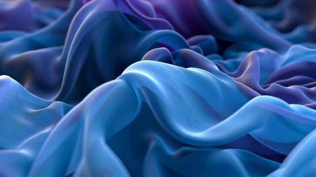 Abstract Fluid Waves in Blue and Purple Tones Capturing Movement