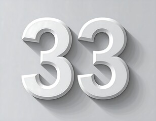 White 3D numbers on a light gray background