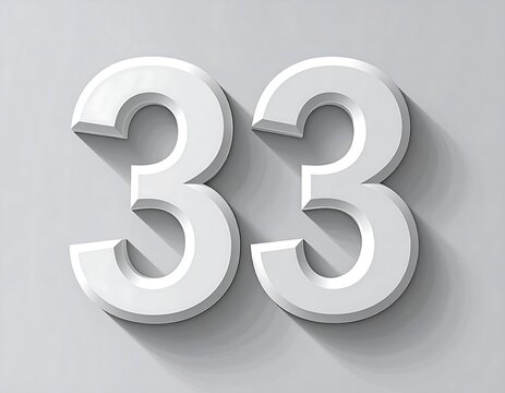 White 3D numbers on a light gray background - Powered by Adobe