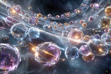 Abstract Glowing Spheres In Space