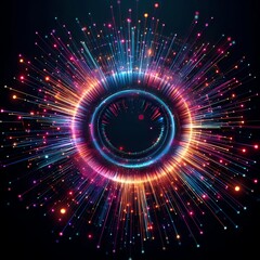Radial Scatter Plot with Energy Particles