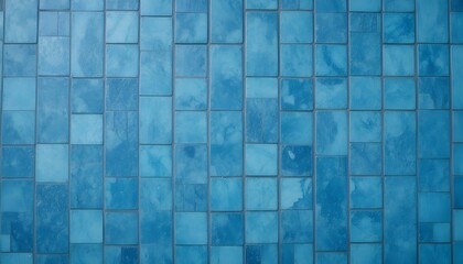 Abstract Azure Blue Paving Tiles Texture Seen from Aerial View Creating Modern Geometric Background Design