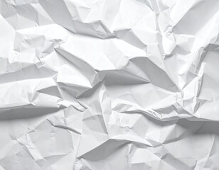 Obraz premium Detailed Close Up of White Crumpled Paper with Harsh Shadows and Textural Folds Creating Dynamic Abstract Pattern for Backgrounds
