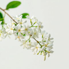Fototapeta premium white wrightia flowers on white background