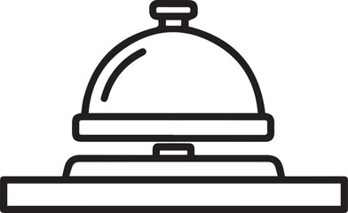 Hotel Service Bell  Vector – Line Art Concierge and Hospitality Icon