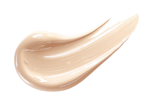 Creamy, light beige foundation smudge