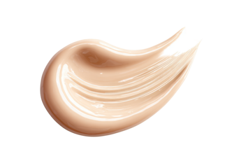 Light beige cream foundation smudged, smooth texture