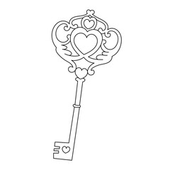 Love key line art
