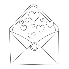 Valentine envelope line art