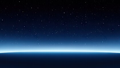 Obraz premium Dark space, starry night, horizon glow