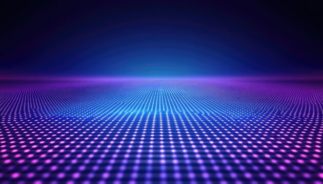 Abstract digital landscape, vibrant lights