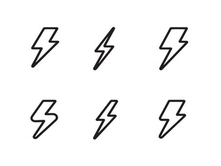 Modern Bolt Icon Collection Minimal Line Art Design