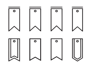 Modern Bookmark Icons Set Stylish Minimal Line Art