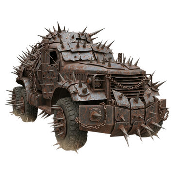 Spiky Post-Apocalyptic Vehicle Illustration