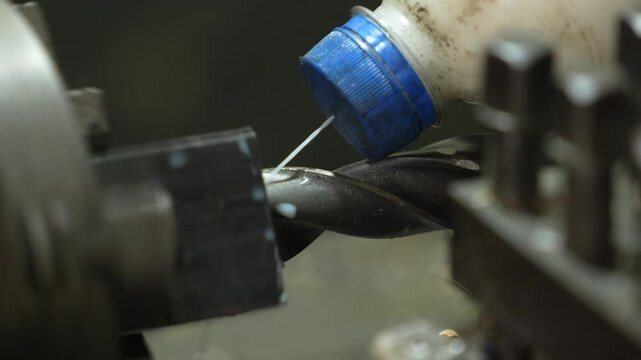 Lathe is working on turning metal parts for industrial use(VDO 4K)	