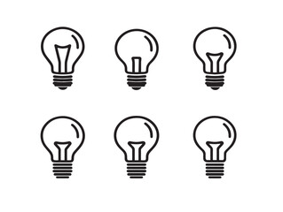 Stylish Bulb Icon Collection Clean Minimal Vector Design