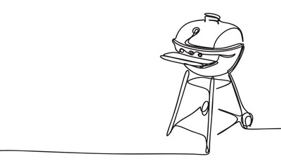 Line Drawing of a Charcoal Grill