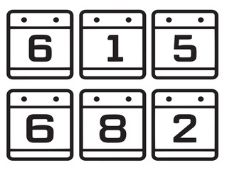 Modern Calendar Icon Set Minimal Outline Vector Illustration