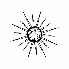 Obraz premium Decorative sunburst graphic with rays in black and white design 