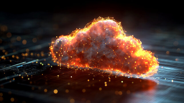 Burning Cloud Symbolizing Data Loss and Cyber Risk