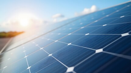 Harness clean energy with vibrant solar panels gleaming under a bright sky, powering a sustainable future with renewable innovation