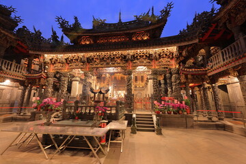 Fototapeta premium Sanxia Qingshui Zushi Temple with elaborate carvings and sculptures in new taipei city, Taiwan