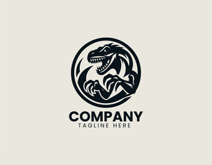 Obraz premium The Predatory Dinosaur vector logo illustration