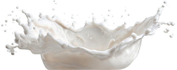 Milk splash isolated on transparent background