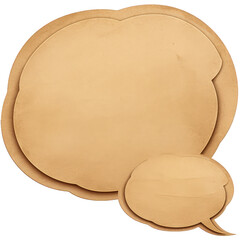 Textured Beige Speech Bubble with Transparent Background Digital Design Element for Communication Graphic Beige Palette Earthy Tones Message Box Abstract Shapes