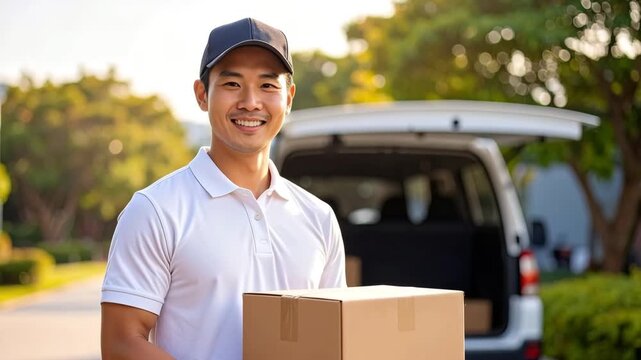 配送業をしている日本人男性