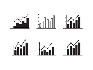 Modern Histogram Chart Collection Minimal Outline Vector Design