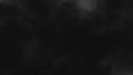 Black mist and vapor effect for design projects. Textured dark grey atmosphere against a deep black field.
