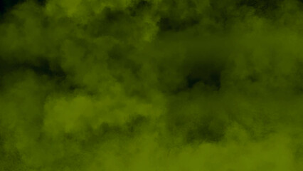 Dark background with vibrant green smoke effect. Mysterious green fog texture on black.